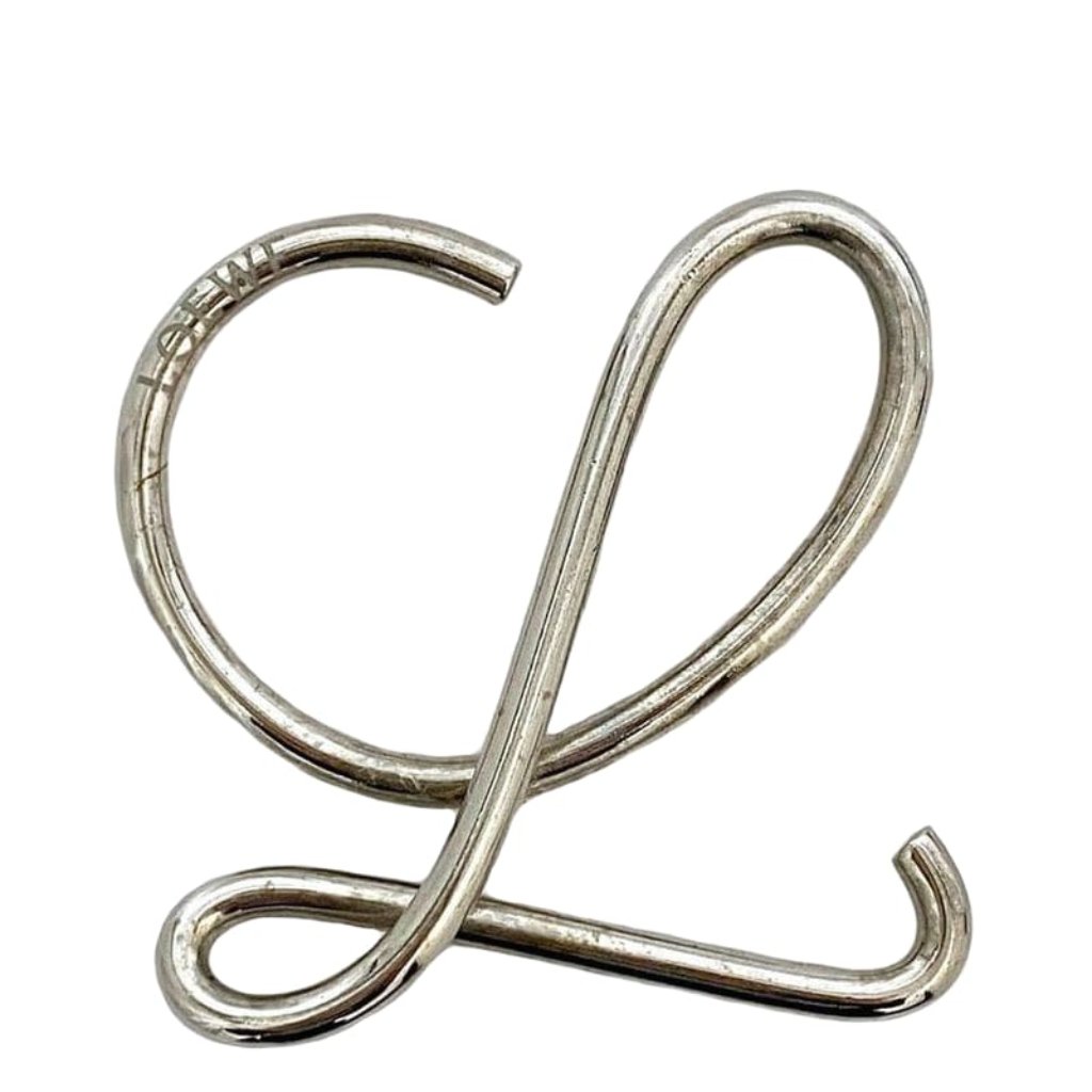 Loewe Key Ring Silver Anagram Metal